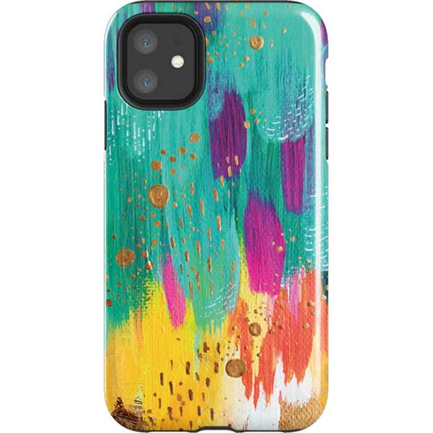 Etta Vee Turquoise Brush Stroke iPhone 11 Impact Case