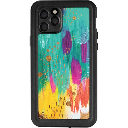Etta Vee Turquoise Brush Stroke iPhone 11 Pro Waterproof Case