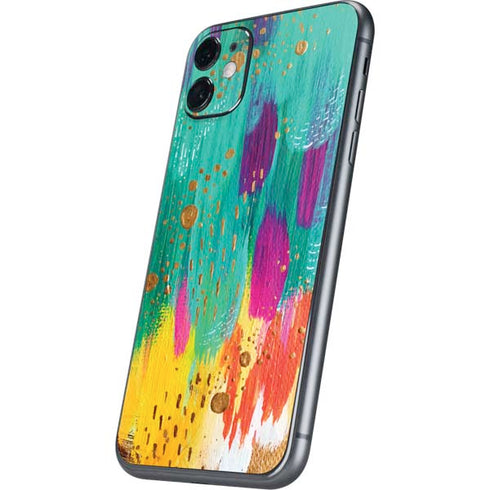 Etta Vee Turquoise Brush Stroke iPhone 11 Skin