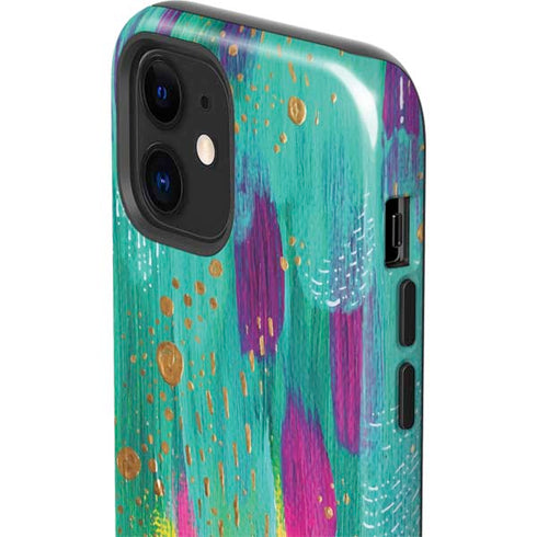 Etta Vee Turquoise Brush Stroke iPhone 12 Impact Case