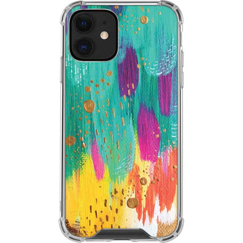 Etta Vee Turquoise Brush Stroke iPhone 12 Mini Clear Case