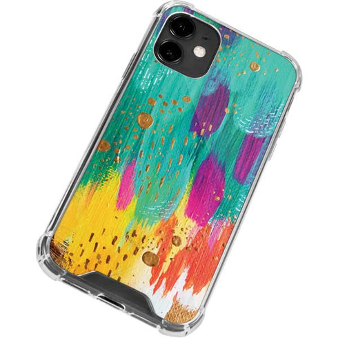 Etta Vee Turquoise Brush Stroke iPhone 12 Mini Clear Case