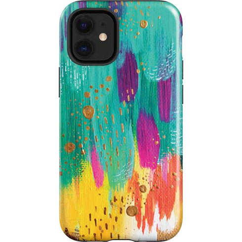 Etta Vee Turquoise Brush Stroke iPhone 12 Mini Impact Case