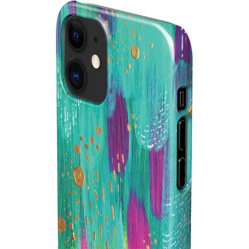 Etta Vee Turquoise Brush Stroke iPhone 12 Mini Lite Case
