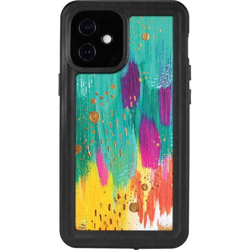 Etta Vee Turquoise Brush Stroke iPhone 12 Mini Waterproof Case