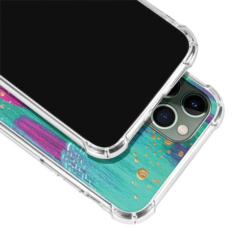 Etta Vee Turquoise Brush Stroke iPhone 12 Pro Clear Case