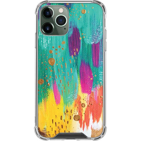 Etta Vee Turquoise Brush Stroke iPhone 12 Pro Max Clear Case