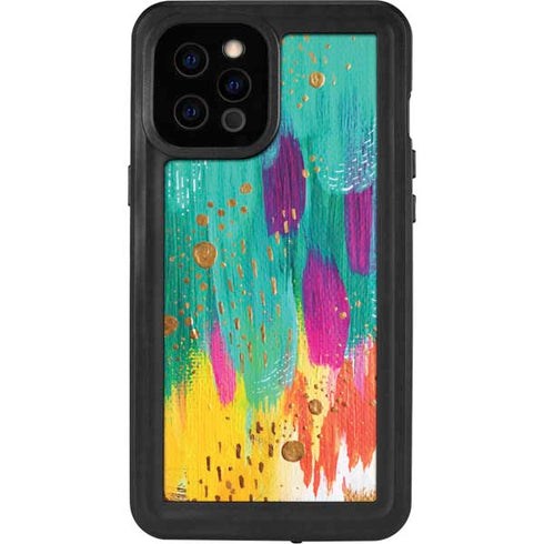 Etta Vee Turquoise Brush Stroke iPhone 12 Pro Max Waterproof Case