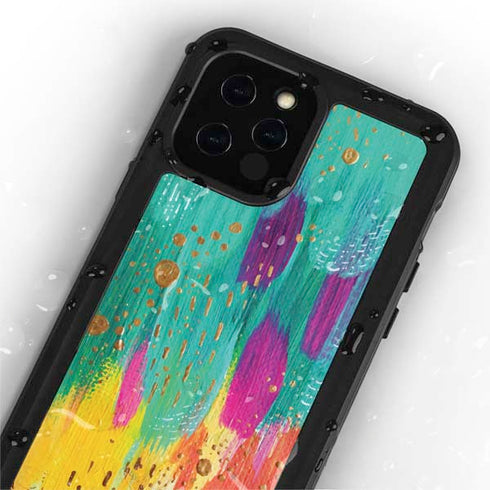 Etta Vee Turquoise Brush Stroke iPhone 12 Pro Max Waterproof Case