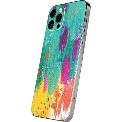 Etta Vee Turquoise Brush Stroke iPhone 12 Pro Skin
