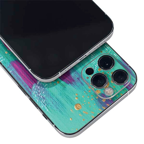 Etta Vee Turquoise Brush Stroke iPhone 12 Pro Skin