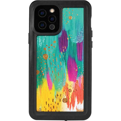 Etta Vee Turquoise Brush Stroke iPhone 12 Pro Waterproof Case