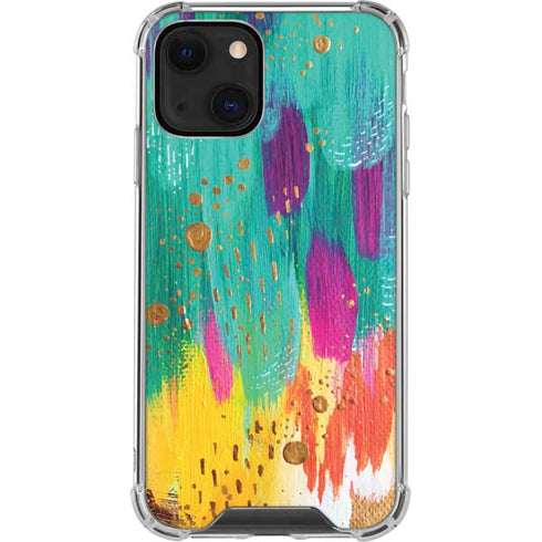Etta Vee Turquoise Brush Stroke iPhone 13 Clear Case
