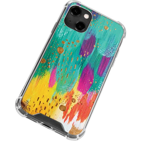 Etta Vee Turquoise Brush Stroke iPhone 13 Clear Case