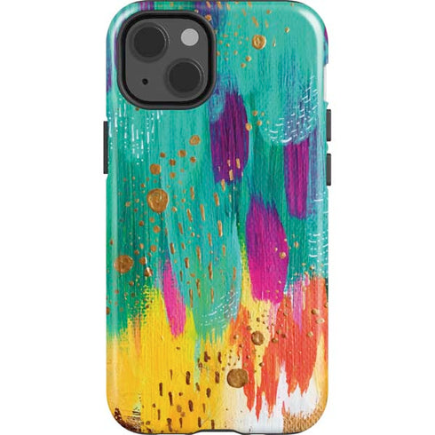 Etta Vee Turquoise Brush Stroke iPhone 13 Impact Case