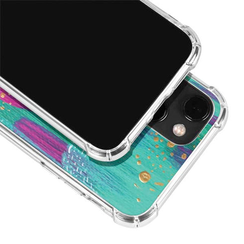 Etta Vee Turquoise Brush Stroke iPhone 13 Mini Clear Case