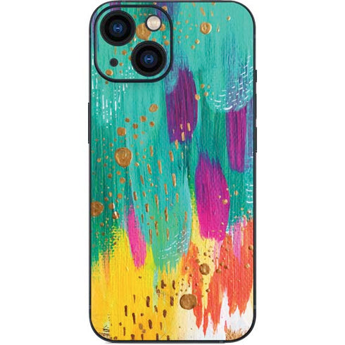 Etta Vee Turquoise Brush Stroke iPhone 13 Mini Skin