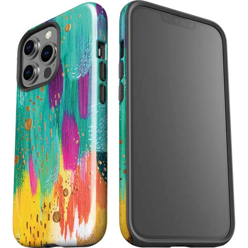 Etta Vee Turquoise Brush Stroke iPhone 13 Pro Impact Case