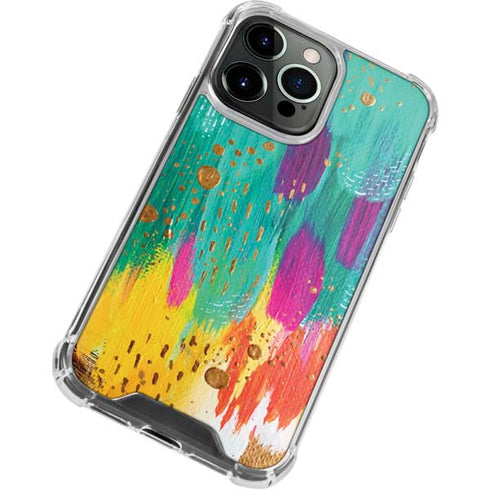 Etta Vee Turquoise Brush Stroke iPhone 13 Pro Max Clear Case