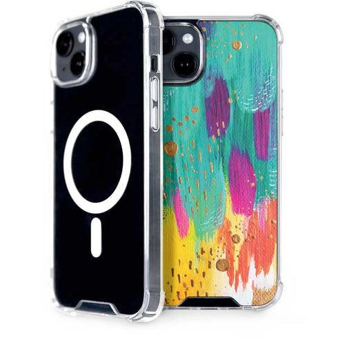 Turquoise Brush Stroke by Etta Vee iPhone 15 Plus MagSafe Case