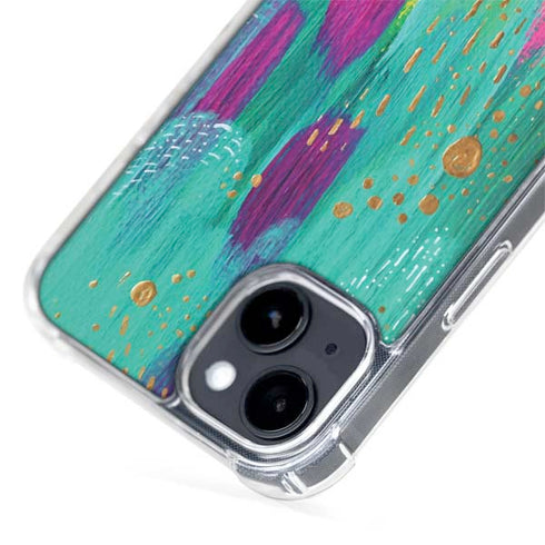 Turquoise Brush Stroke by Etta Vee iPhone 15 Plus MagSafe Case