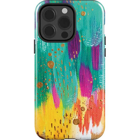 Etta Vee Turquoise Brush Stroke iPhone 14 Pro Impact Case