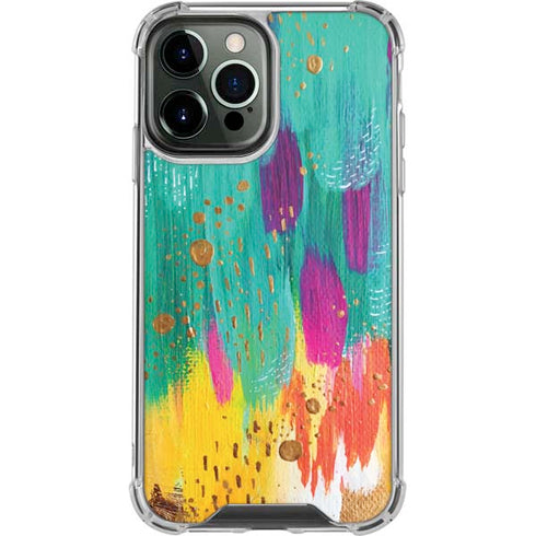 Turquoise Brush Stroke by Etta Vee iPhone 15 Pro Max Clear Case