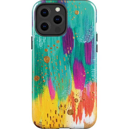 Etta Vee Turquoise Brush Stroke iPhone 14 Pro Max Impact Case