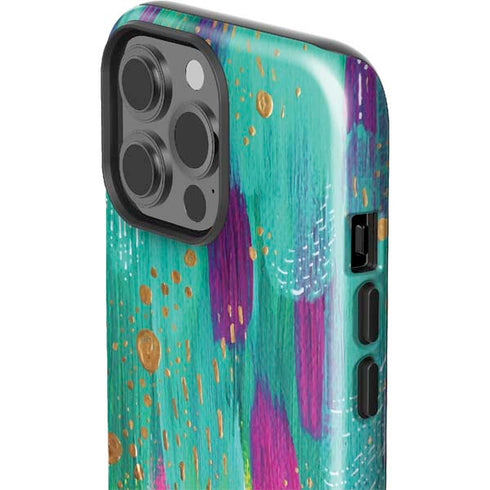 Turquoise Brush Stroke by Etta Vee iPhone 15 Pro Max Impact Case