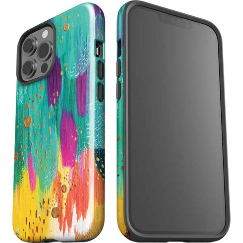 Turquoise Brush Stroke by Etta Vee iPhone 15 Pro Max Impact Case