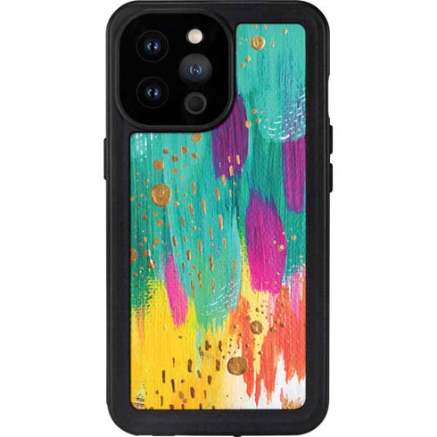 Etta Vee Turquoise Brush Stroke iPhone 14 Pro Max Waterproof Case