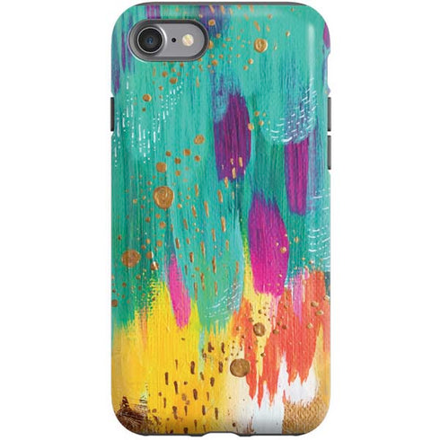 Etta Vee Turquoise Brush Stroke iPhone SE (2nd & 3rd Gen) Pro Case