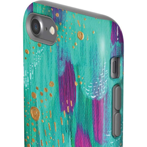 Etta Vee Turquoise Brush Stroke iPhone SE (2nd & 3rd Gen) Pro Case