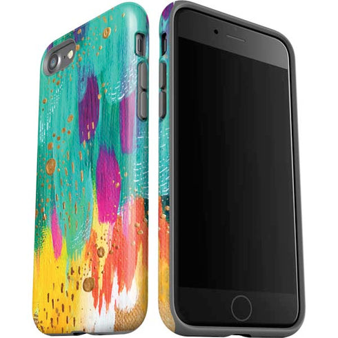 Etta Vee Turquoise Brush Stroke iPhone SE (2nd & 3rd Gen) Pro Case