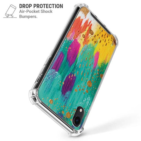 Turquoise Brush Stroke by Etta Vee iPhone XR Clear Case