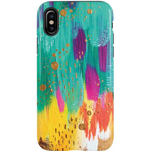 Etta Vee Turquoise Brush Stroke iPhone XS Pro Case