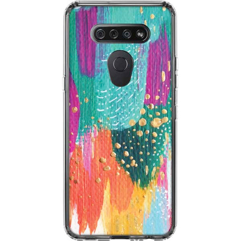 Turquoise Brush Stroke by Etta Vee LG K51/Q51 Clear Case