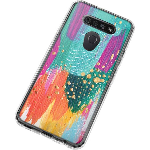 Turquoise Brush Stroke by Etta Vee LG K51/Q51 Clear Case