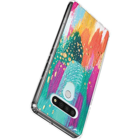 Turquoise Brush Stroke by Etta Vee LG Stylo 6 Clear Case