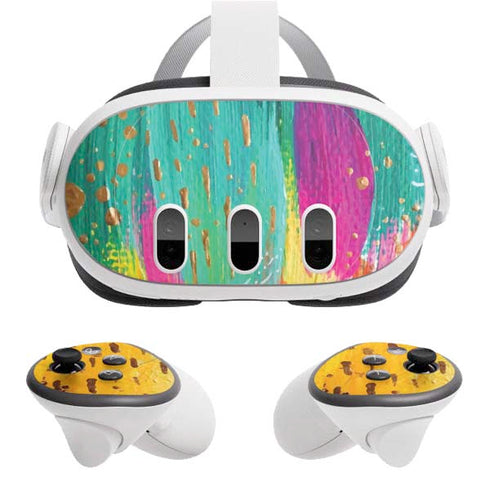 Turquoise Brush Stroke by Etta Vee Meta Quest 3 Skin