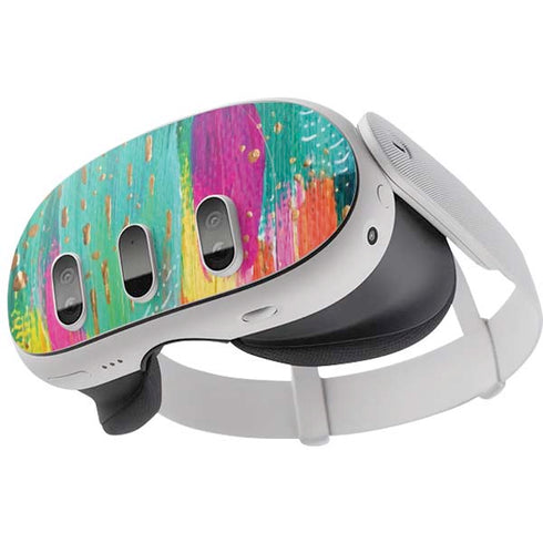 Turquoise Brush Stroke by Etta Vee Meta Quest 3 Skin