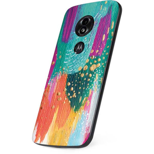 Etta Vee Turquoise Brush Stroke Moto E5 Play Skin