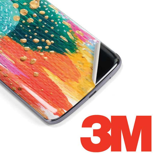 Etta Vee Turquoise Brush Stroke Moto E5 Plus Skin