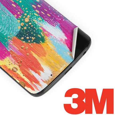 Etta Vee Turquoise Brush Stroke Moto G6 Skin