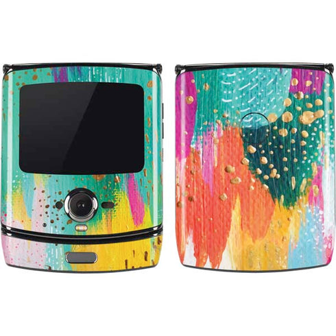 Etta Vee Turquoise Brush Stroke Motorola RAZR Skin