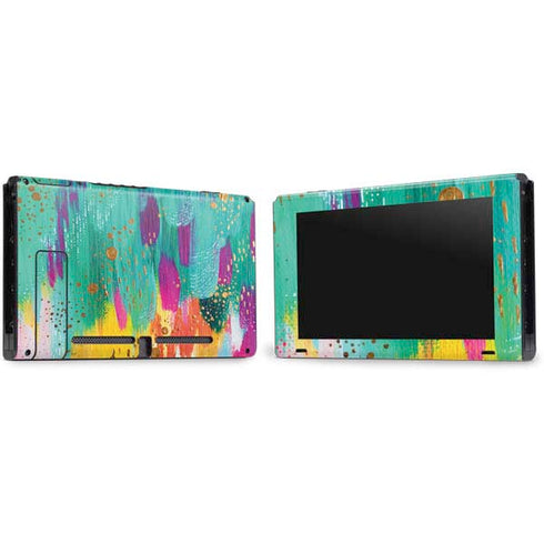 Etta Vee Turquoise Brush Stroke Nintendo Switch Bundle Skin