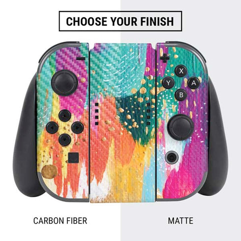 Etta Vee Turquoise Brush Stroke Nintendo Switch Bundle Skin