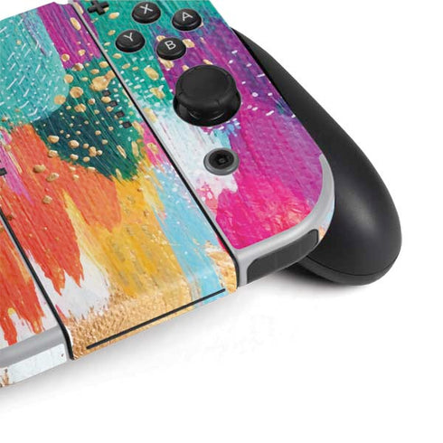 Etta Vee Turquoise Brush Stroke Nintendo Switch OLED (2021) Skin