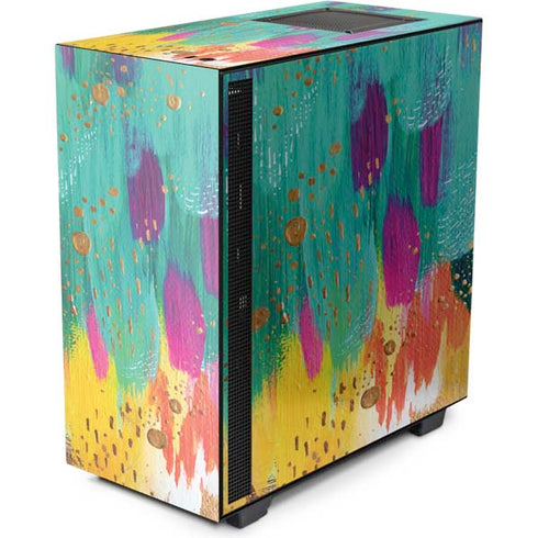 Etta Vee Turquoise Brush Stroke NZXT H510 Compact ATX Mid-Tower Case Skin