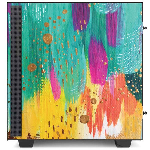 Etta Vee Turquoise Brush Stroke NZXT H510 Compact ATX Mid-Tower Case Skin